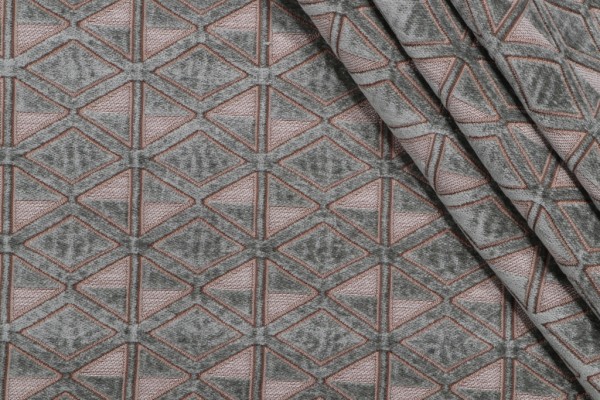 Kaufmann Rhombus Woven Chenille Upholstery Fabric in Silver Pine 