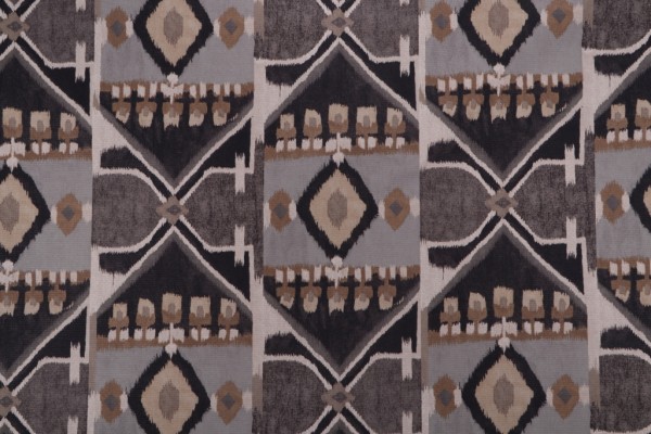 Kaufmann Irmira Printed Cotton Drapery Fabric in Peppercorn 