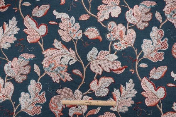 Kaufmann Luana Printed Cotton Drapery Fabric in Balsam Fir 
