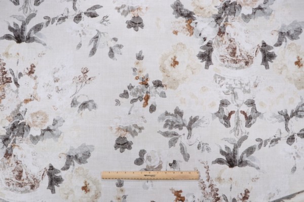 Sample of Kaufmann Picturesque Printed Cotton Drapery Fabric in Oat 