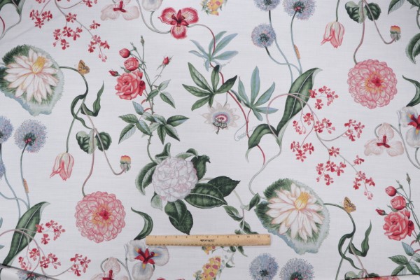 Kaufmann Jardin De Fleurs Printed Cotton Drapery Fabric in Sunshine 