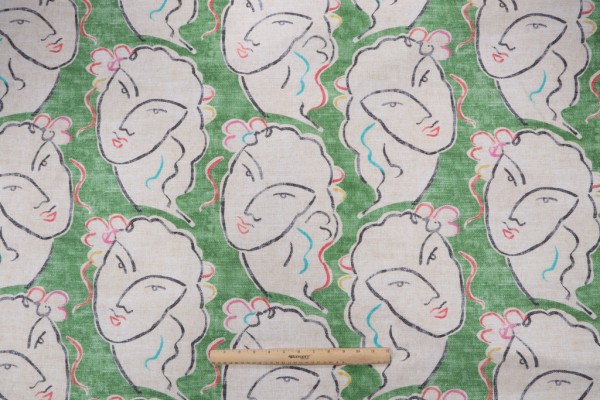 Kaufmann Beau Visage Printed Cotton Drapery Fabric in Mojito 