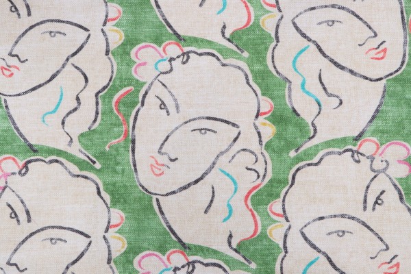 Kaufmann Beau Visage Printed Cotton Drapery Fabric in Mojito 