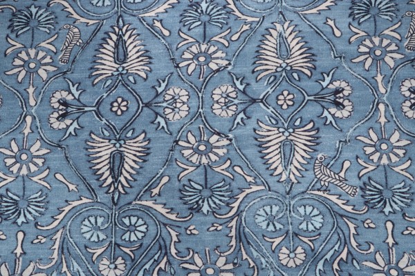 Kaufmann Sullana Printed Drapery Fabric in Aegean Blue 