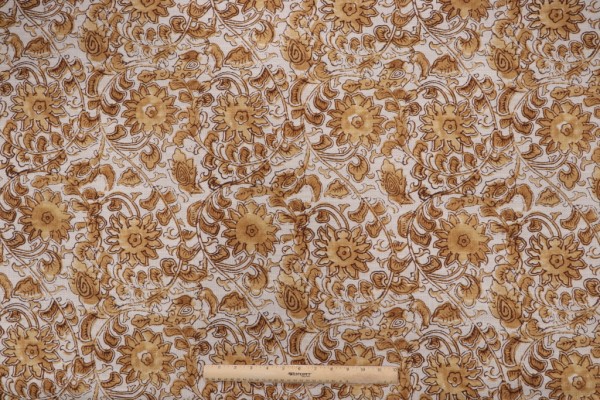 Kaufmann Manado Printed Drapery Fabric in Gold 