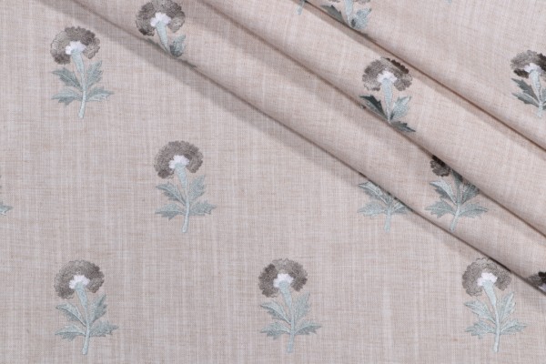 Click for PK Lifestyles Thistle Embroidered Drapery Fabric in Shoreline  PK Lifestyles Thistle Embroidered Drapery Fabric in Shoreline