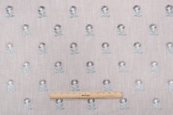 Click for PK Lifestyles Thistle Embroidered Drapery Fabric in Shoreline  PK Lifestyles Thistle Embroidered Drapery Fabric in Shoreline