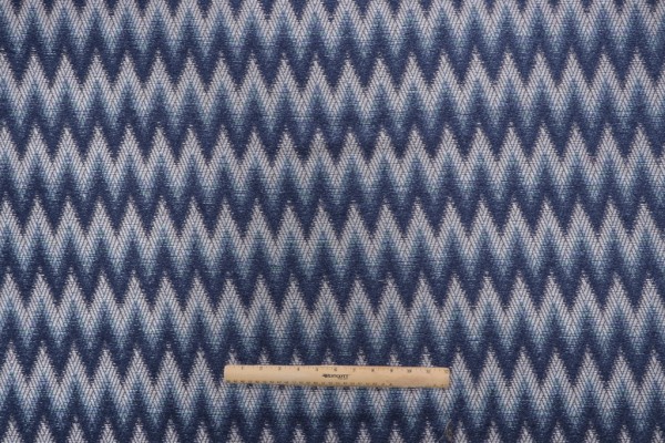 PK Lifestyles Chevron Chenille Woven Upholstery Fabric in Indigo 