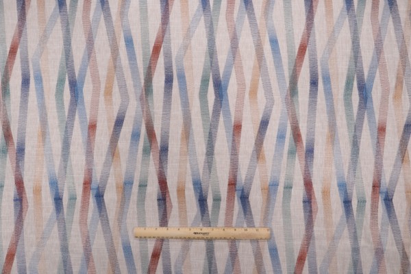 Novogratz Zig & Zag Embroidered Drapery Fabric in Jewel 