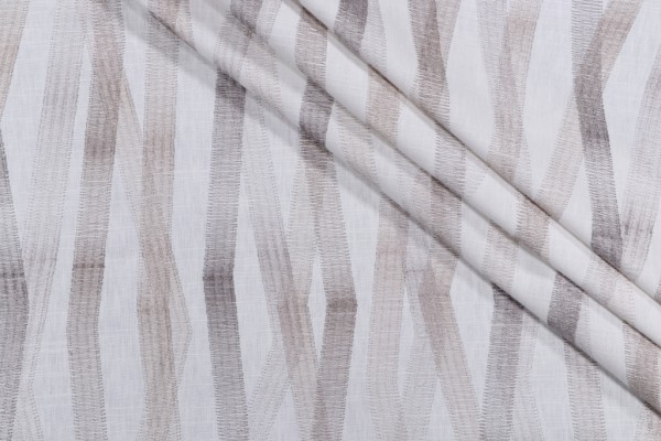 Novogratz Zig & Zag Embroidered Drapery Fabric in Flax 