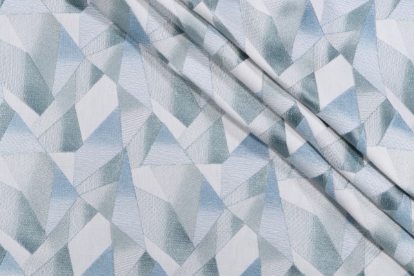 PK Lifestyles Prism Embroidered Drapery Fabric in Aquamarine 