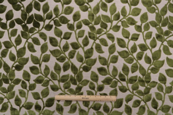 Sample of PK Lifestyles Lovely Leaf Velvet Upholstery Fabric in Forest 