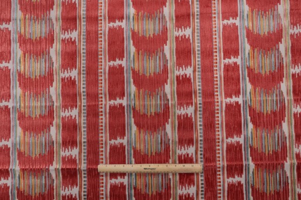 PK Lifestyles Velvet Ikat Upholstery Fabric in Carnival 