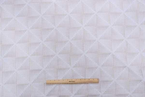 Sample of PK Lifestyles Maddox Embroidered Drapery Fabric in Flax 