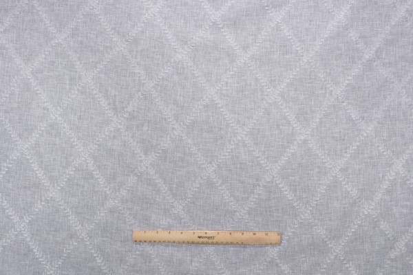 PK Lifestyles Corina Embroidered Sheer Drapery Fabric in Silver 
