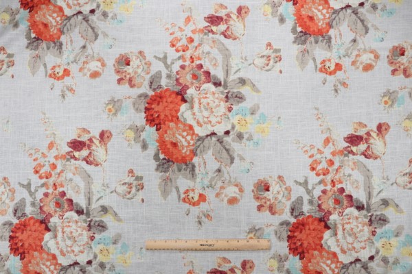 Sample of PK Lifestyles Nora Printed Linen Blend Drapery Fabric in Nectar 