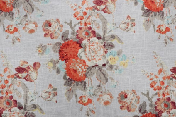Sample of PK Lifestyles Nora Printed Linen Blend Drapery Fabric in Nectar 