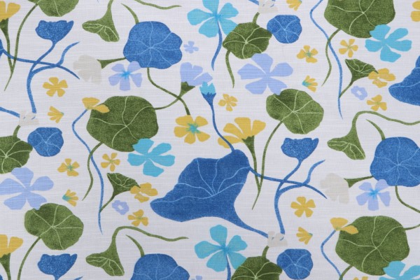 Click for Elana Gabrielle Nasturtiums Printed Cotton Drapery Fabric in Blueberry for PK Lifestyles  Elana Gabrielle Nasturtiums Printed Cotton Drapery Fabric in Blueberry for PK Lifestyles