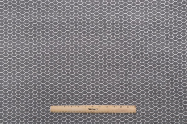 Scallop Woven Chenille Upholstery Fabric in Smoke