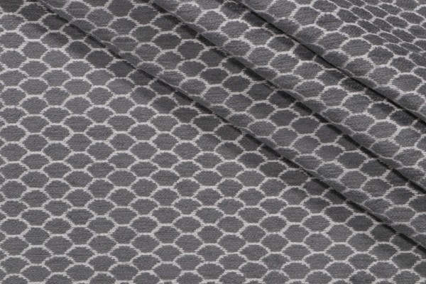 Scallop Woven Chenille Upholstery Fabric in Smoke