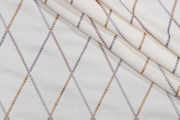 Jester Embroidered Drapery Fabric in Mineral