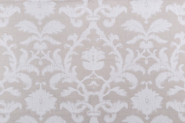 Thibaut Anita Damask F98635 Printed Drapery Fabric in White on Natural