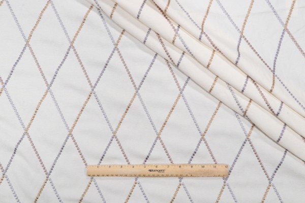 Jester Embroidered Drapery Fabric in Mineral