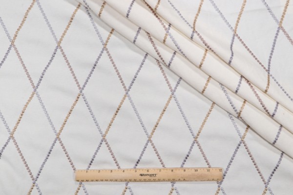 Jester Embroidered Drapery Fabric in Mineral