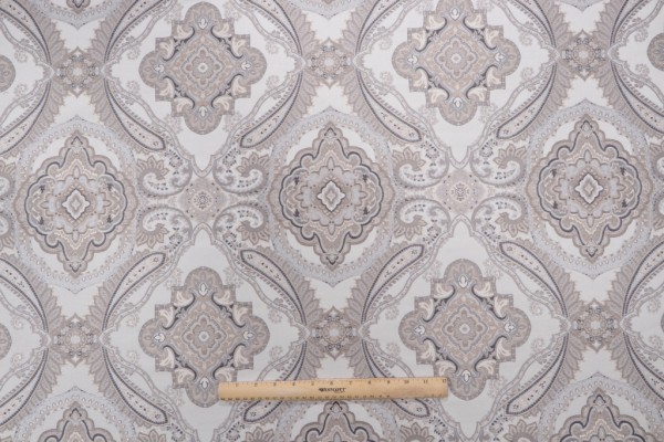 Click for 3.75 Yards Medallion Tapestry Upholstery Fabric in Greystone Medallion Tapestry Upholstery Fabric in Greystone