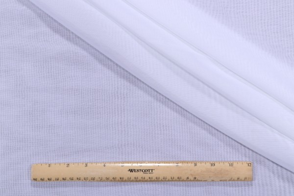 Matron Woven Sheer Drapery Fabric in White