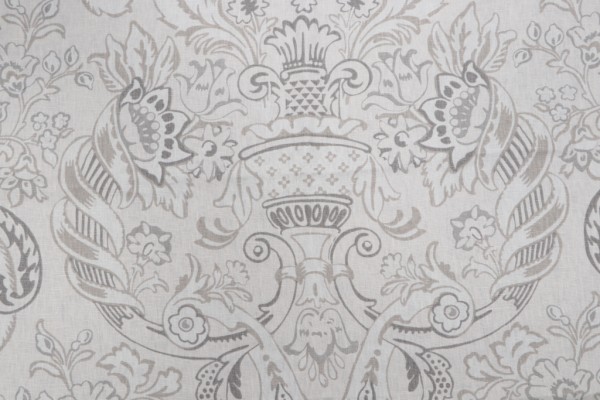 Portfolio Royale Printed Linen Drapery Fabric in Slate for Kravet CLOSEOUT