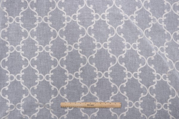 Firestar Embroidered Sheer Drapery Fabric in Ivory