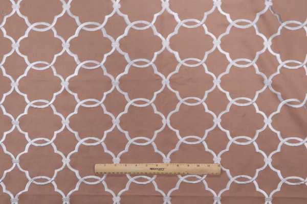 Charlotte Embroidered Drapery Fabric in Sycamore