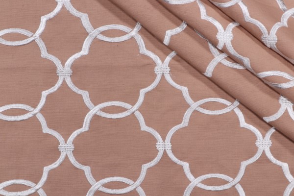 Charlotte Embroidered Drapery Fabric in Sycamore