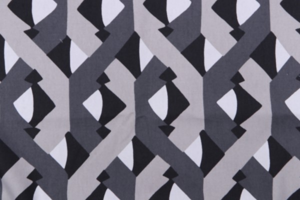Robert Allen Dover Street Printed Cotton Drapery Fabric in Graphite for Dwell Studios