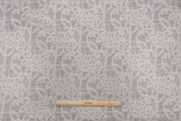 Strie Damask Woven Decorator Fabric in Pewter