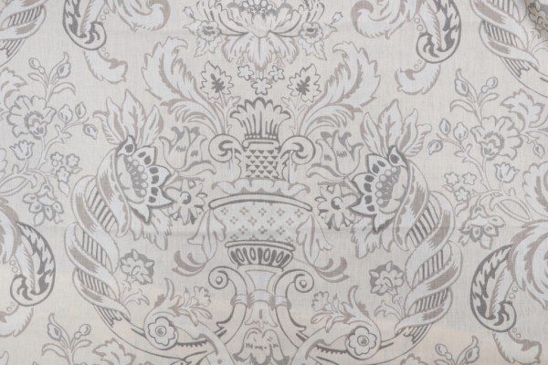 Portfolio Textiles Royale Printed Linen Drapery Fabric in Slate for Kravet CLOSEOUT
