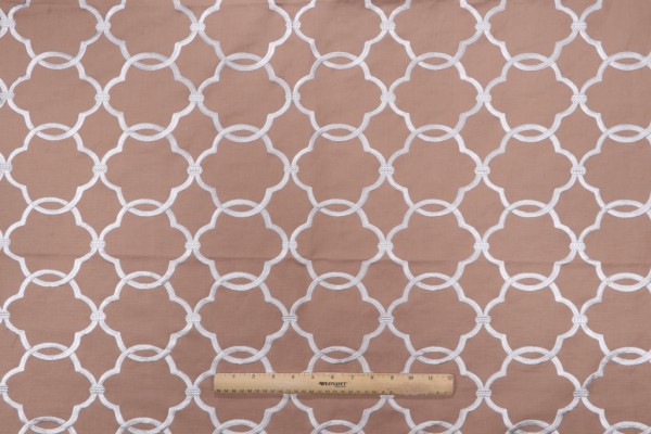 Charlotte Embroidered Drapery Fabric in Sycamore