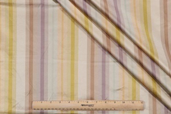 Patri Stripe Woven Upholstery Fabric in Golden Lilac 