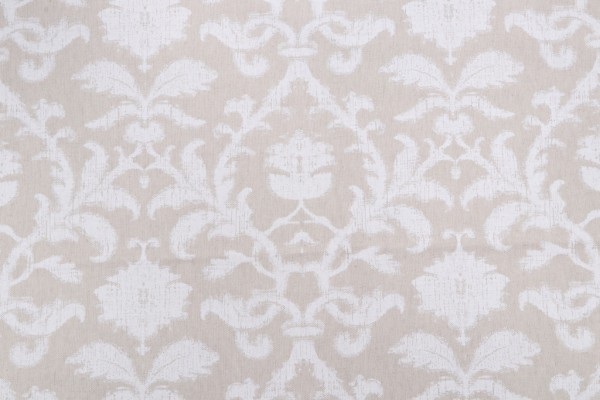 Thibaut Anita Damask F98635 Printed Drapery Fabric in White on Natural