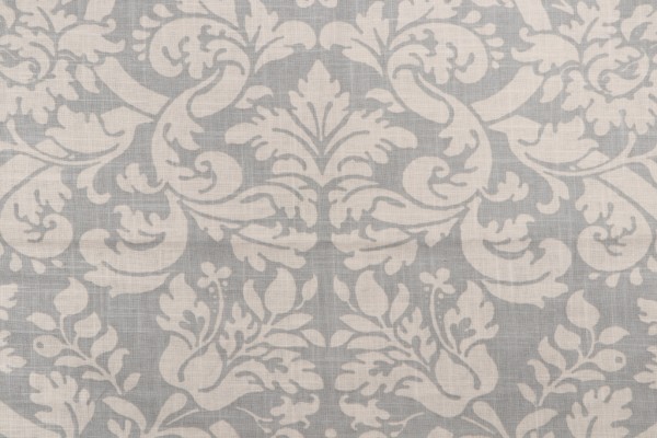 1 Yard Thibaut Residence Damask F91349 Printed Linen Blend Drapery Fabric in Slate Blue