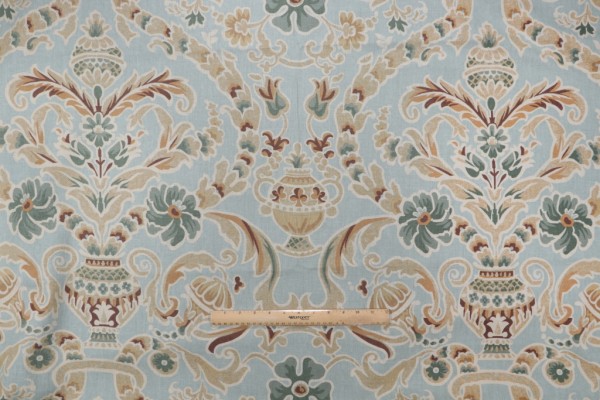 Thibaut Palisades F93824 Printed Drapery Fabric in Aqua