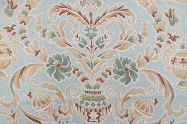 Thibaut Palisades F93824 Printed Drapery Fabric in Aqua