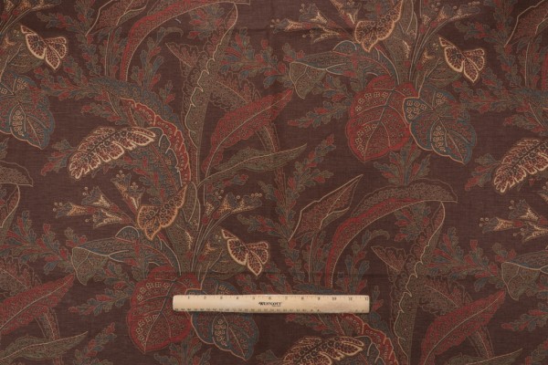 1 Yard Thibaut Arlington F93816 Printed Drapery Fabric in Brown