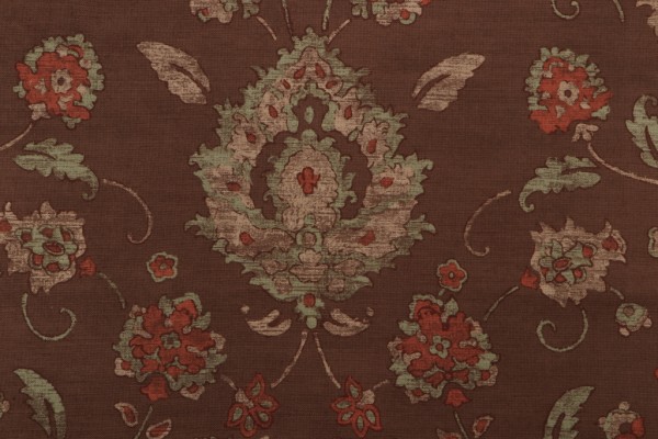 Thibaut Mission F93831 Printed Cotton Drapery Fabric in Brown