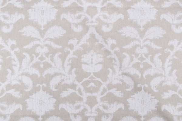 Thibaut Anita Damask F98635 Printed Drapery Fabric in White on Natural