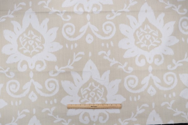 1 Yard Thibaut Bridgewater Damask F9162 Printed Cotton Drapery Fabric in Beige