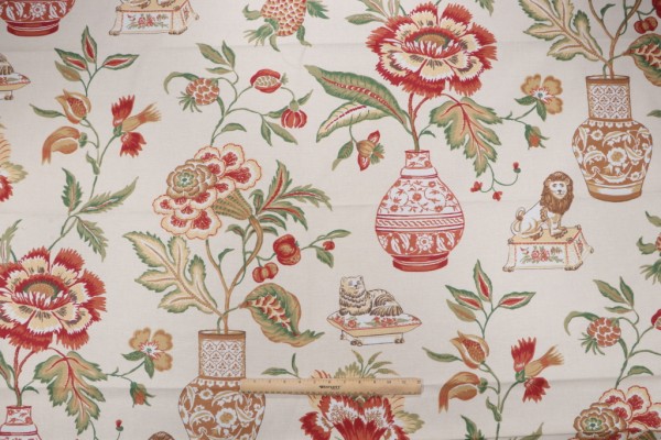 1 Yard Thibaut Marrakesh F93329 Printed Drapery Fabric in Beige