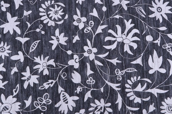 P Kaufmann Khari Printed Cotton Drapery Fabric in Ebony 