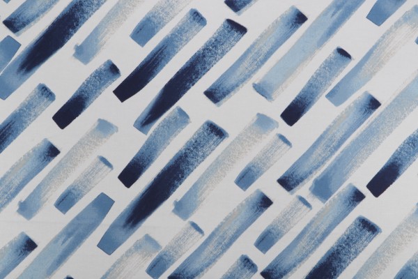 Studio NYC Brook Printed Cotton Twill Drapery Fabric in Lapis 